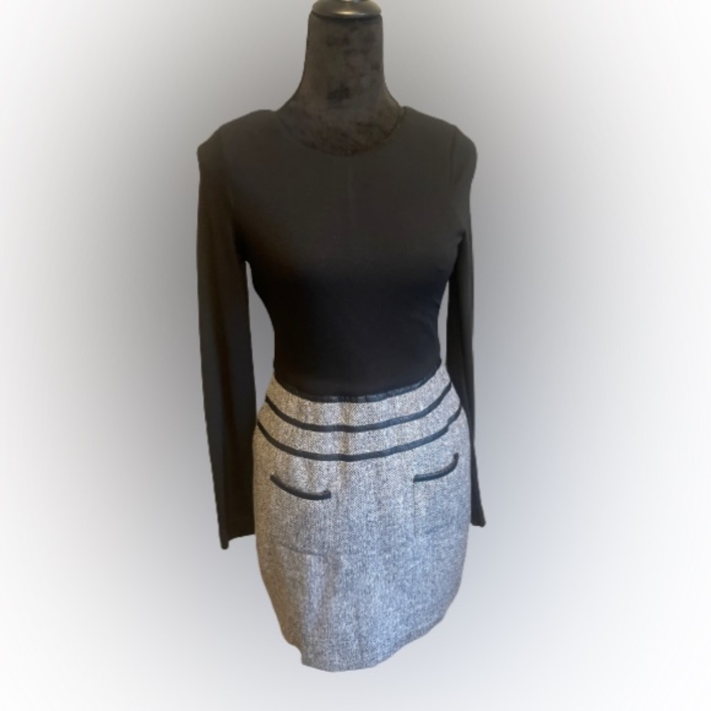 Black and Grey Long Sleeve Dress